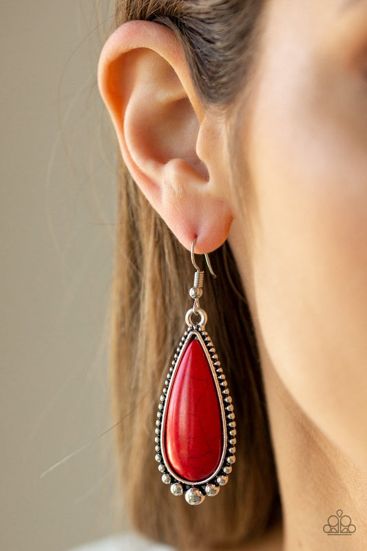 Desert Quench-red-Paparazzi earrings