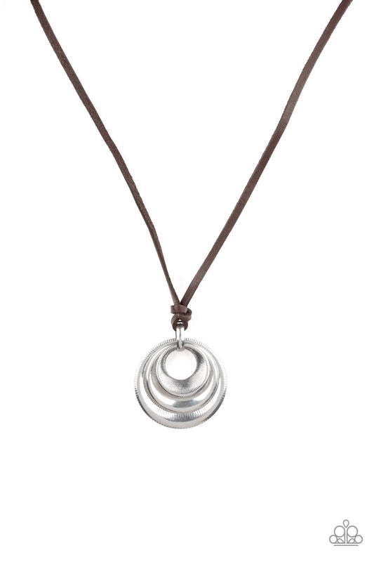 Desert Spiral-silver-Paparazzi mens necklace