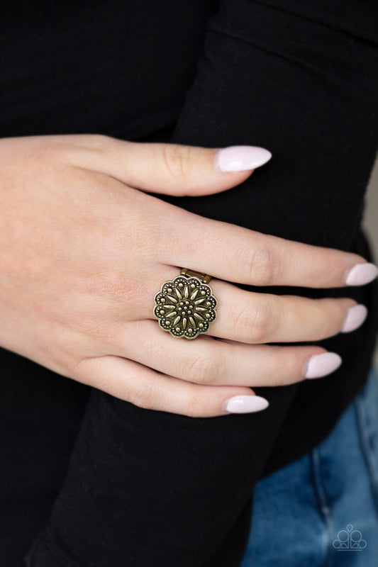 Desert Sunflower-brass-Paparazzi ring