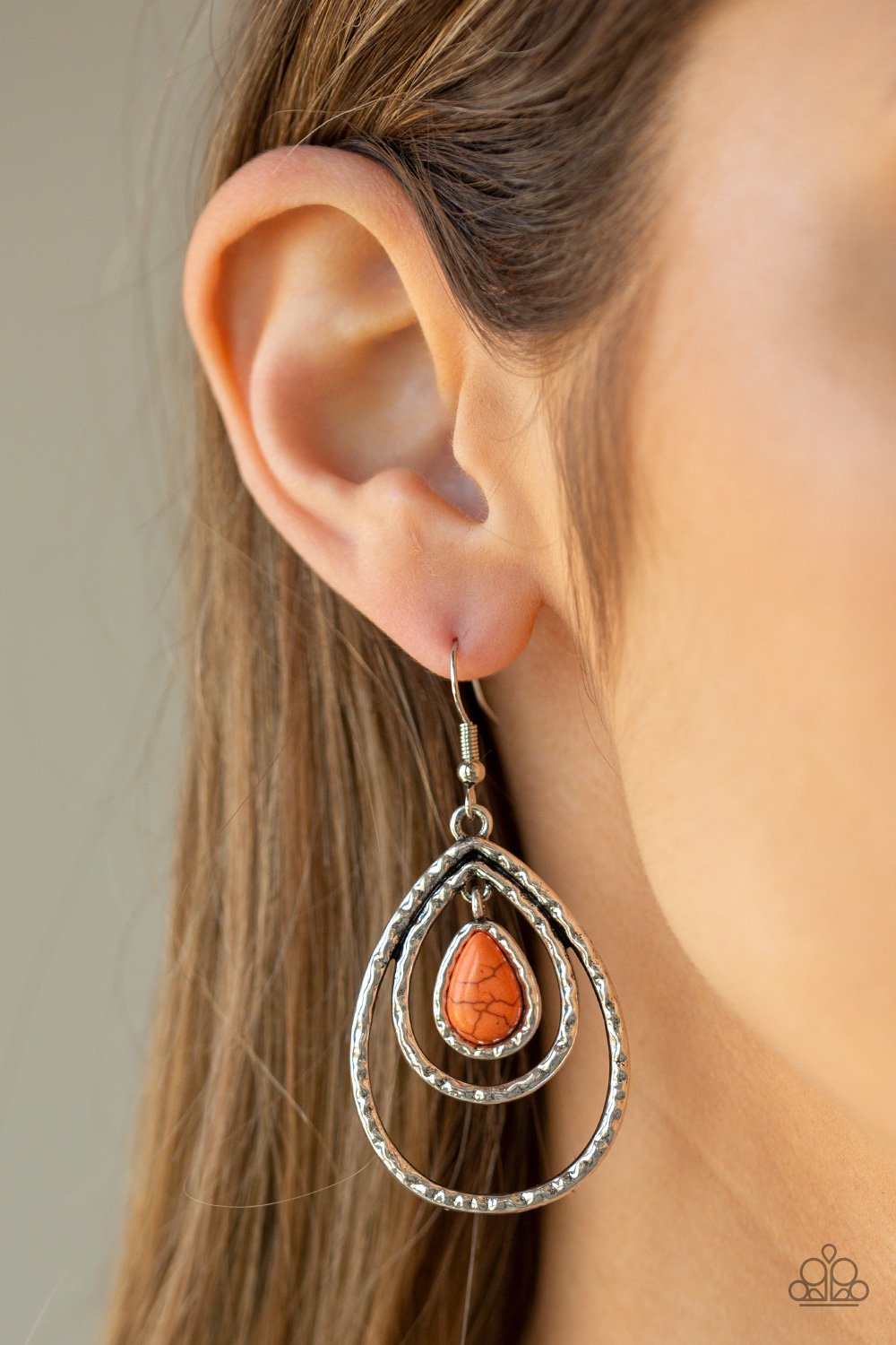 Desert Tempest-orange-Paparazzi earrings