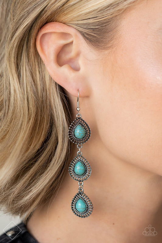 Desertscape Dweller - blue - Paparazzi earrings