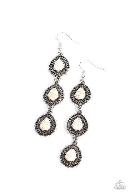 Desertscape Dweller - white - Paparazzi earrings