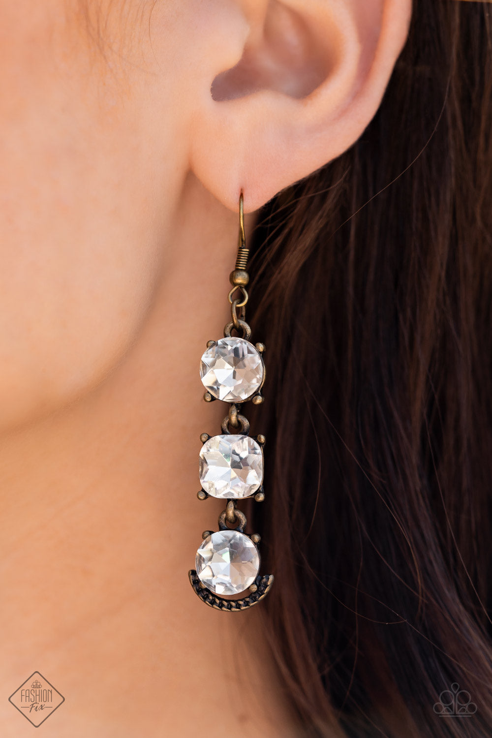 Determined to Dazzle - brass - Paparazzi earrings