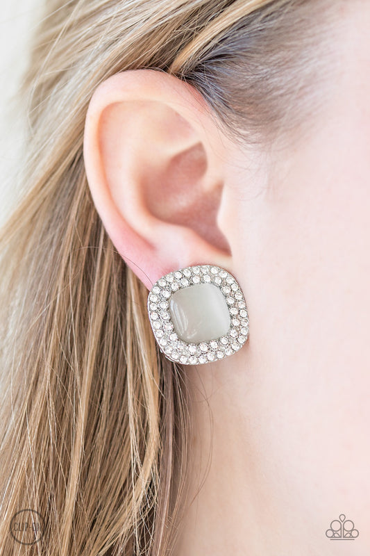 Dew What I DEW - White CLIP ONS  - Paparazzi earrings