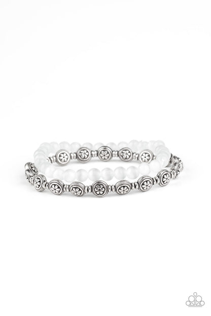 Dewy Dandelions - white - Paparazzi bracelet