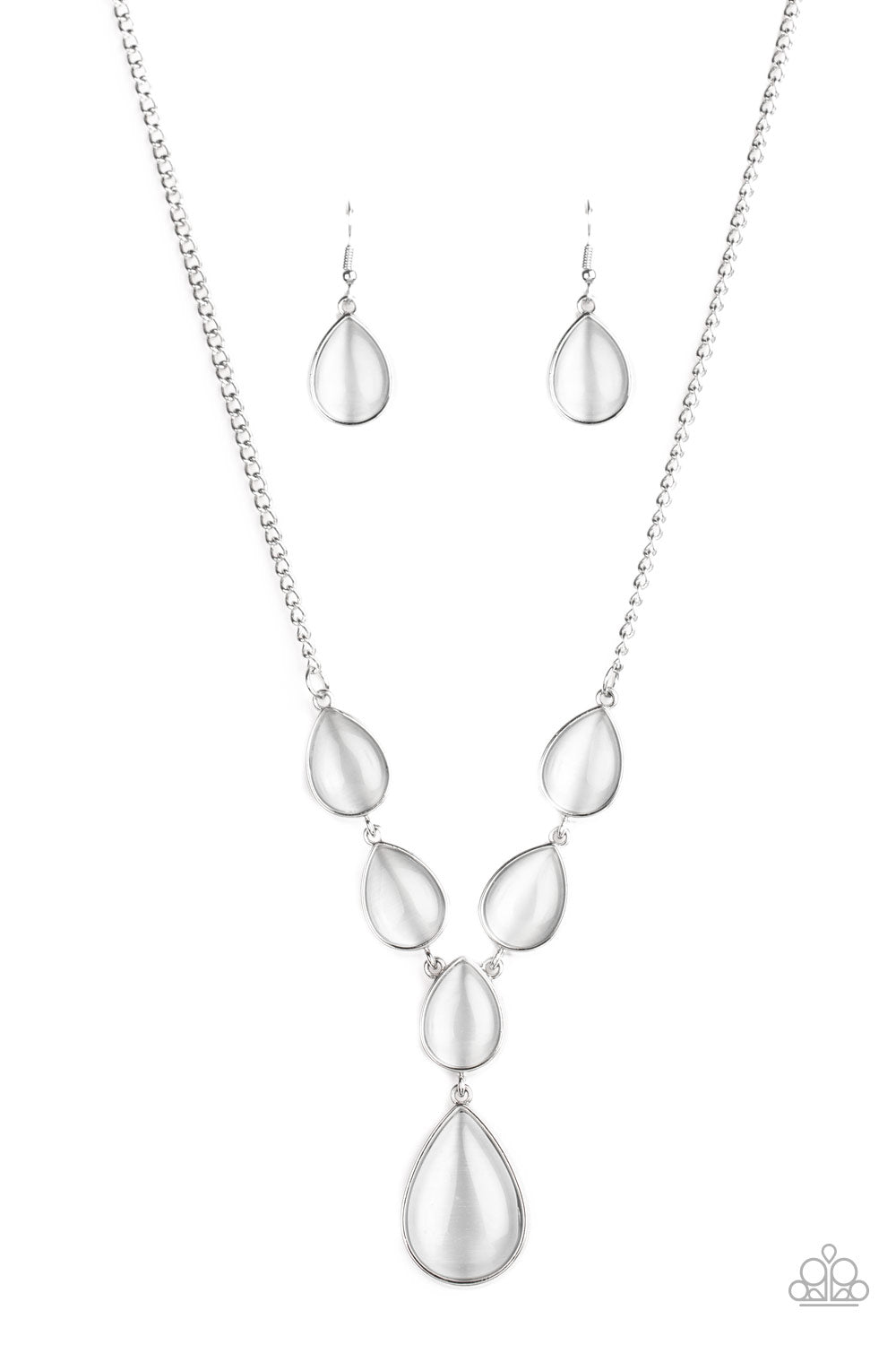 Dewy Decadence - white - Paparazzi necklace