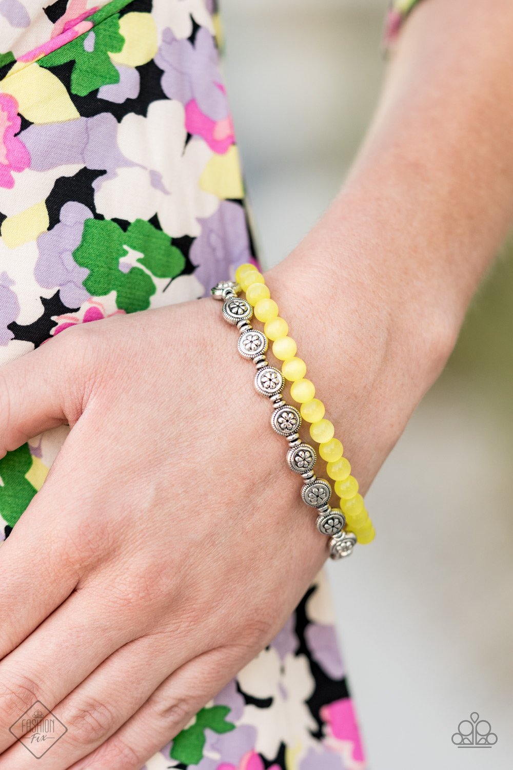 Dewy Dandelions-yellow-Paparazzi bracelet