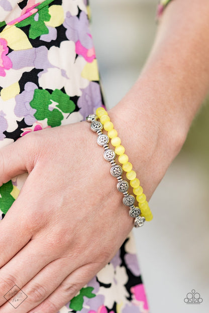 Dewy Dandelions-yellow-Paparazzi bracelet
