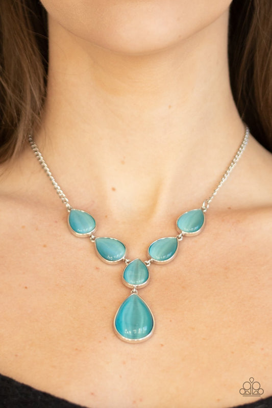 Dewy Decadence-blue-Paparazzi necklace