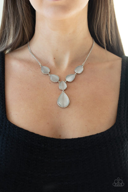Dewy Decadence-white-Paparazzi necklace