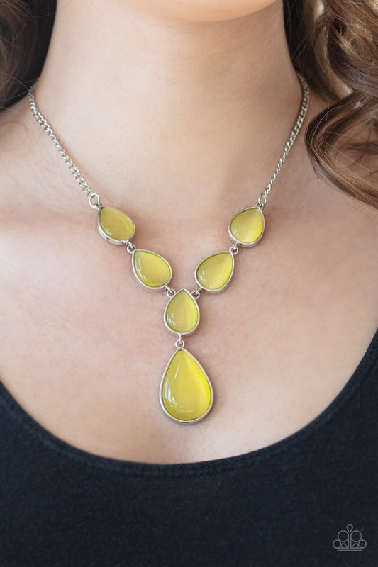 Dewy Decadence-yellow-Paparazzi necklace