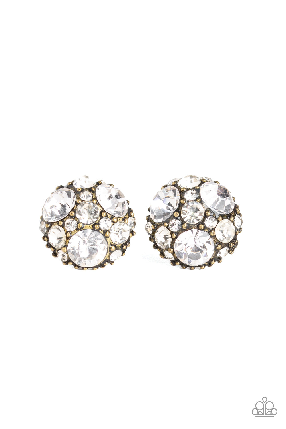 Diamond Daze - brass - Paparazzi earrings