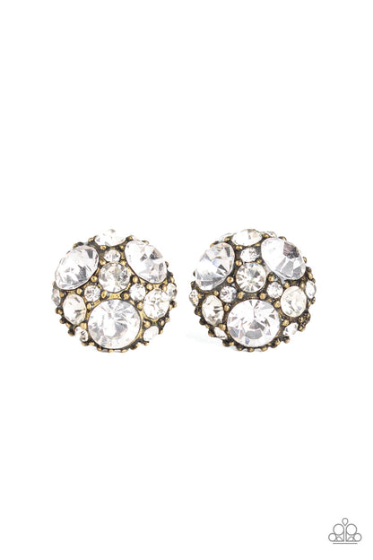 Diamond Daze - brass - Paparazzi earrings