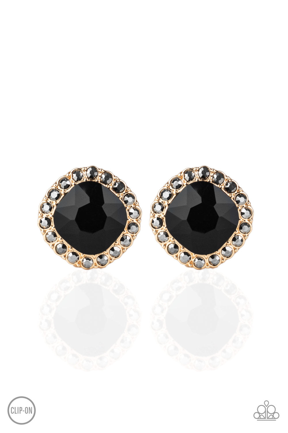 Diamond Duchess - gold - Paparazzi CLIP ON earrings