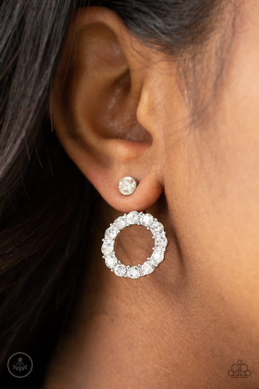 Diamond Halo - white - Paparazzi earrings