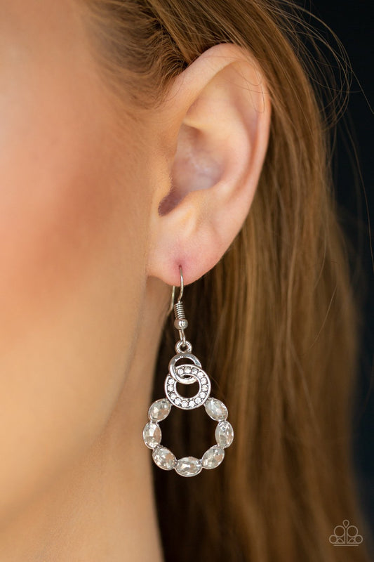 Diamond Deluxe - white - Paparazzi earrings