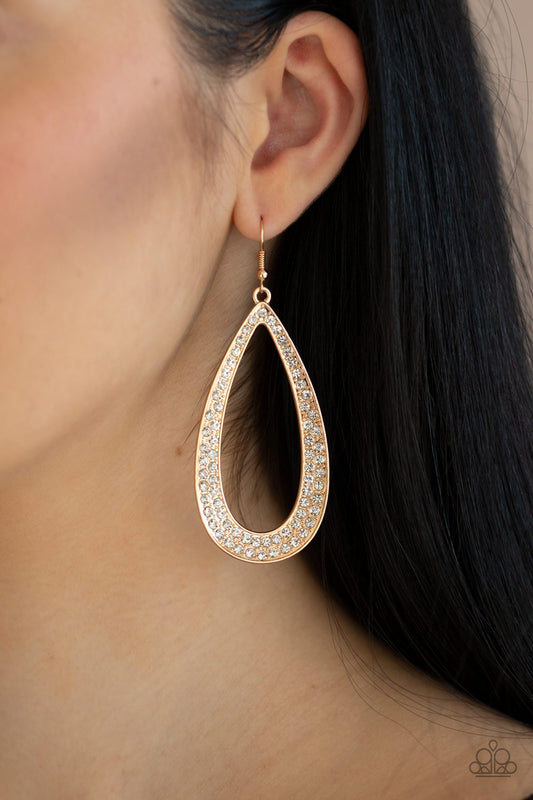 Diamond Distraction-gold-Paparazzi earrings