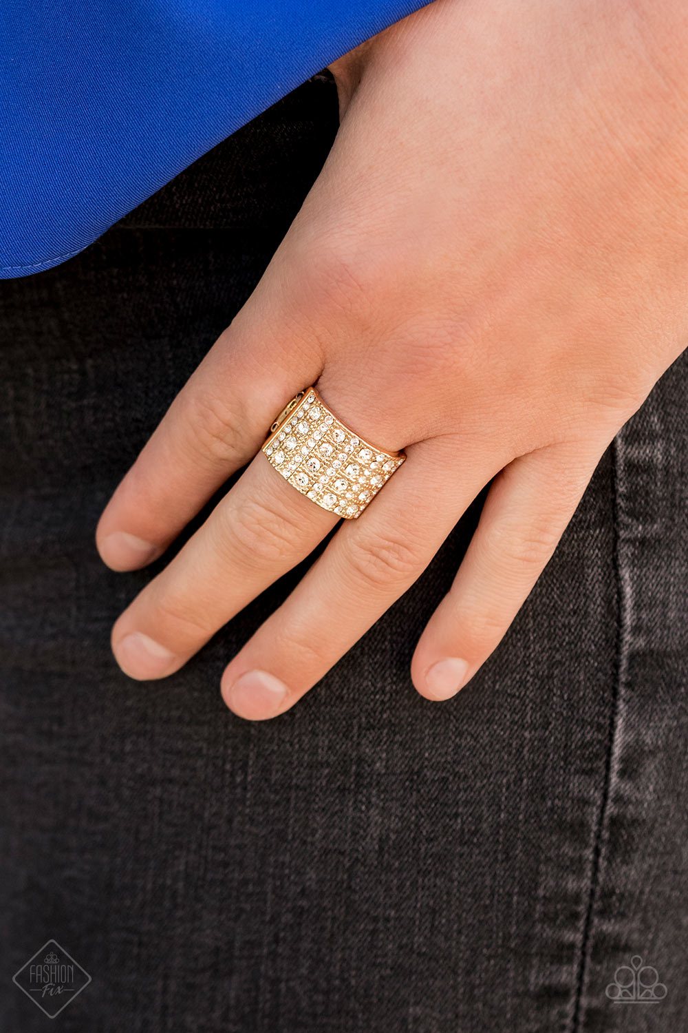 Diamond Drama-gold-Paparazzi ring