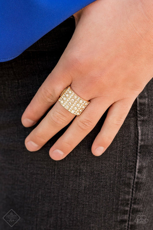 Diamond Drama-gold-Paparazzi ring