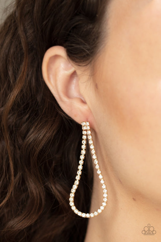 Diamond Drops-gold-Paparazzi earrings