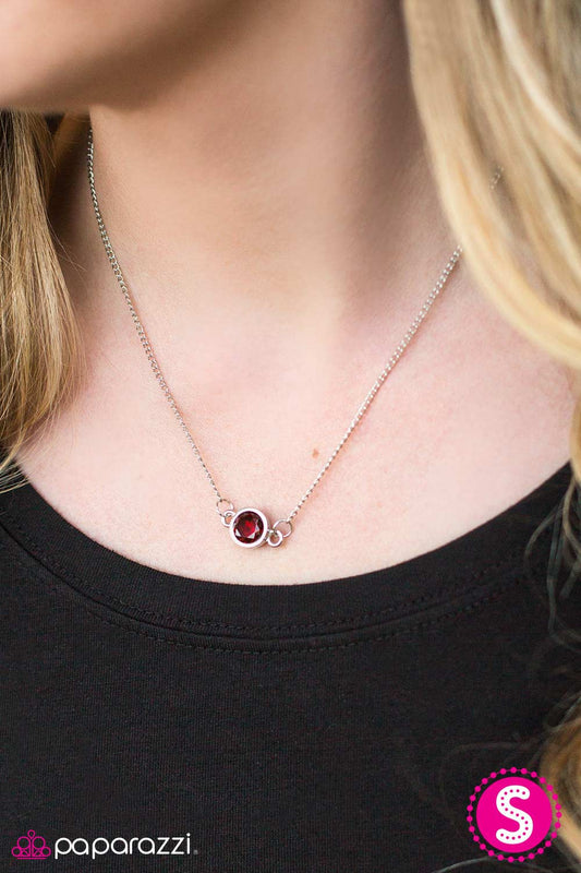 Diamonds Speak Louder Than Words - Red - Paparazzi necklace
