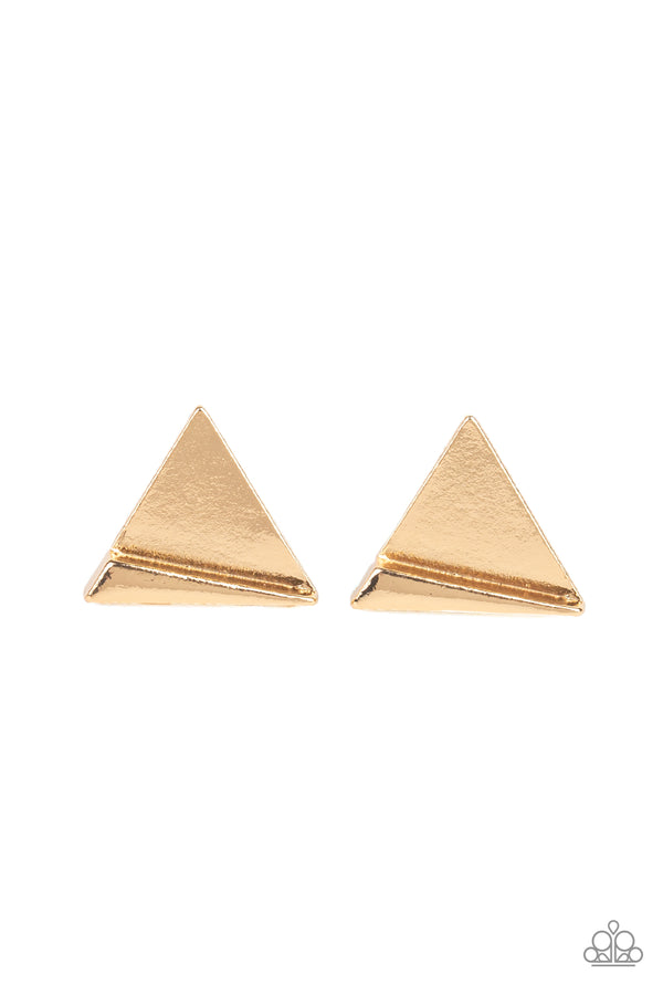 Die TRI-ing - gold - Paparazzi earrings – JewelryBlingThing