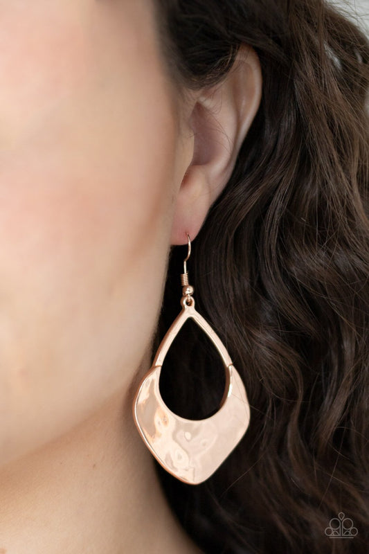 Dig Your Heels In-rose gold-Paparazzi earrings
