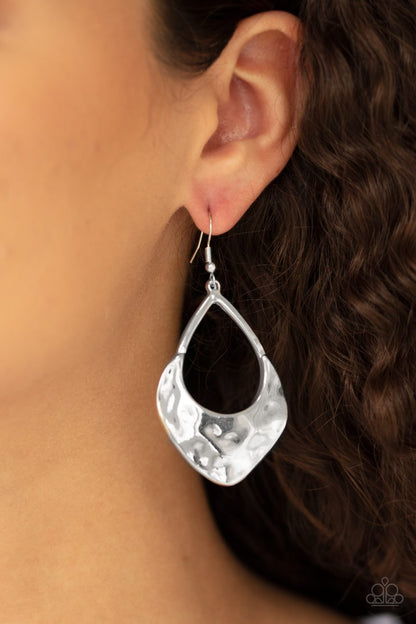 Dig Your Heels In-silver-Paparazzi earrings