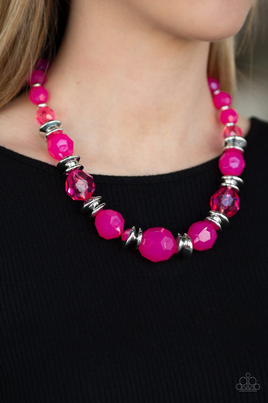 Dine and Dash - pink - Paparazzi necklace