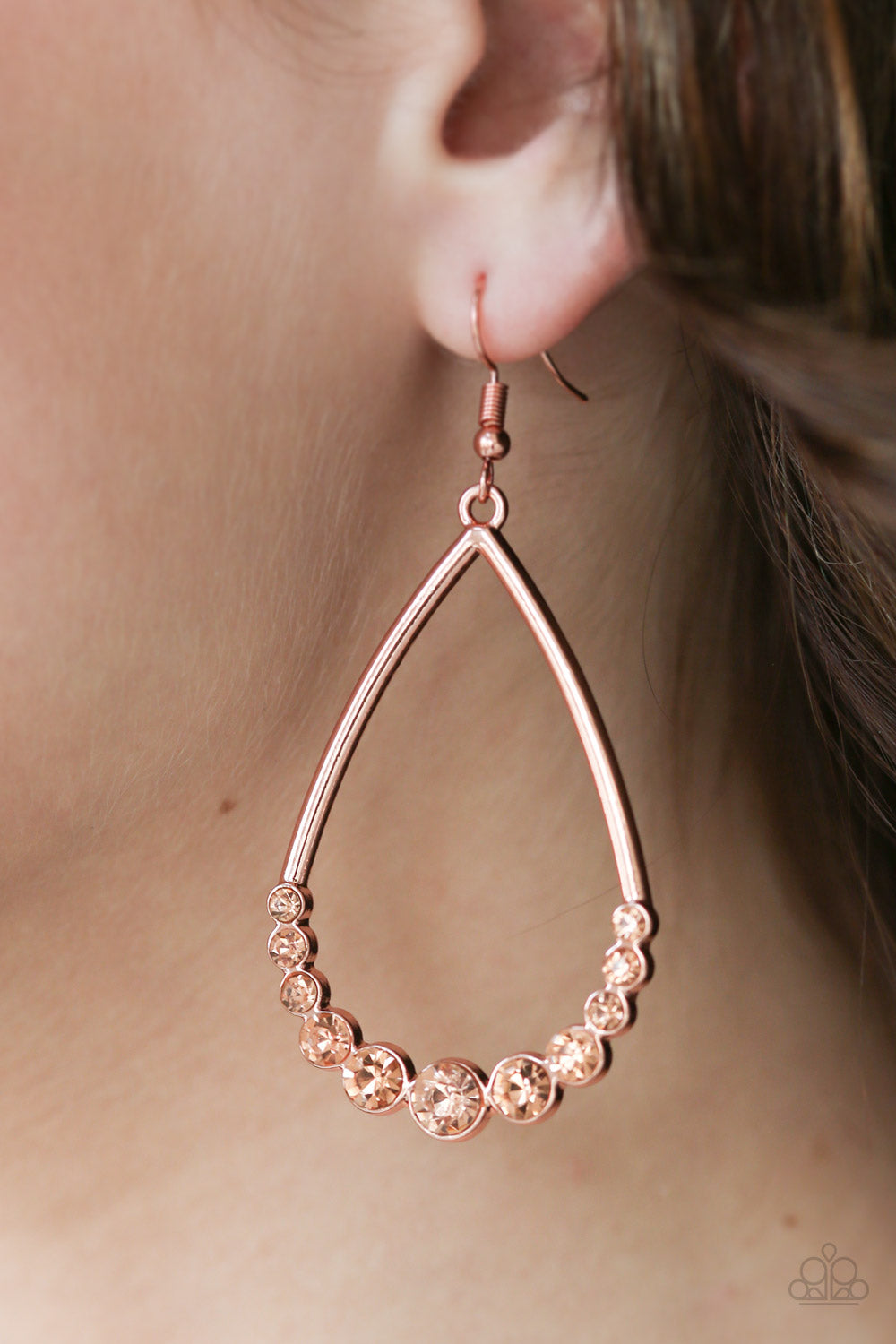 Dipped in Diamonds - copper - Paparazzi earrings