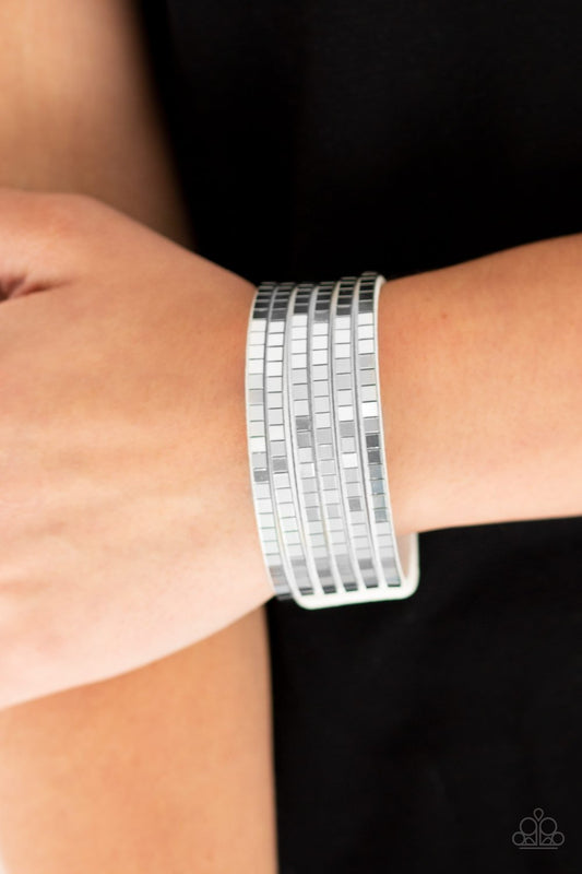 Disco Dazzle-white-Paparazzi bracelet