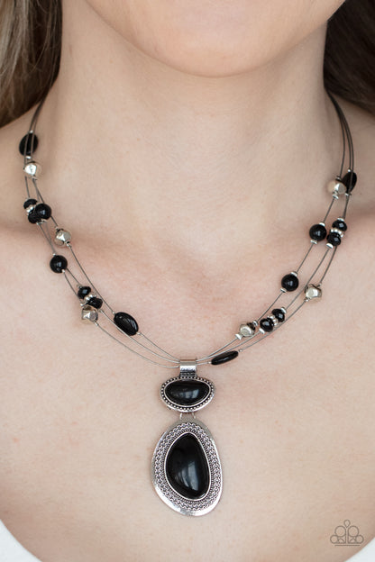 Discovering New Destinations - black - Paparazzi necklace