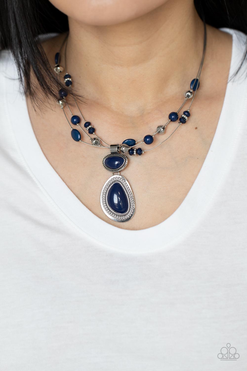 Discovering New Destinations - blue - Paparazzi necklace
