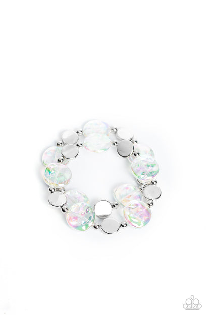 Discus Throw - white - Paparazzi bracelet