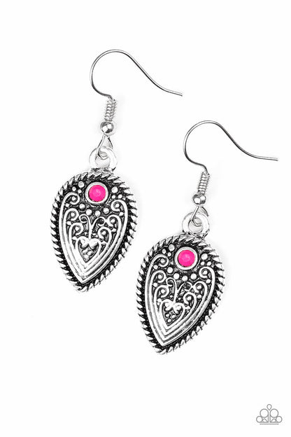 Distance Pasture - pink - Paparazzi earrings