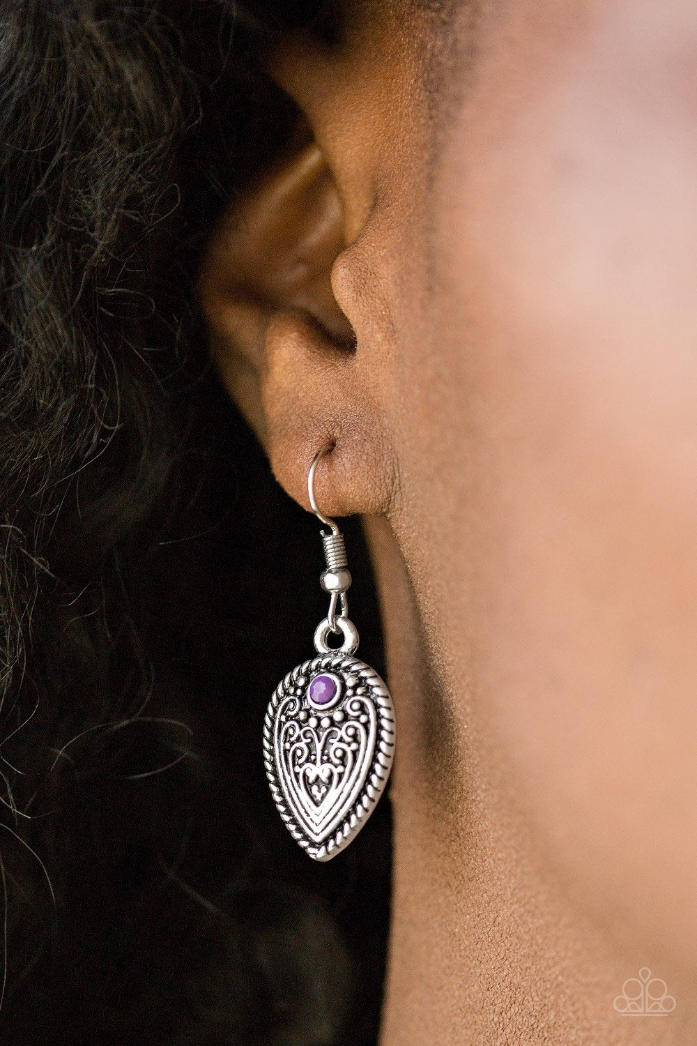 Distance Pasture - purple - Paparazzi earrings