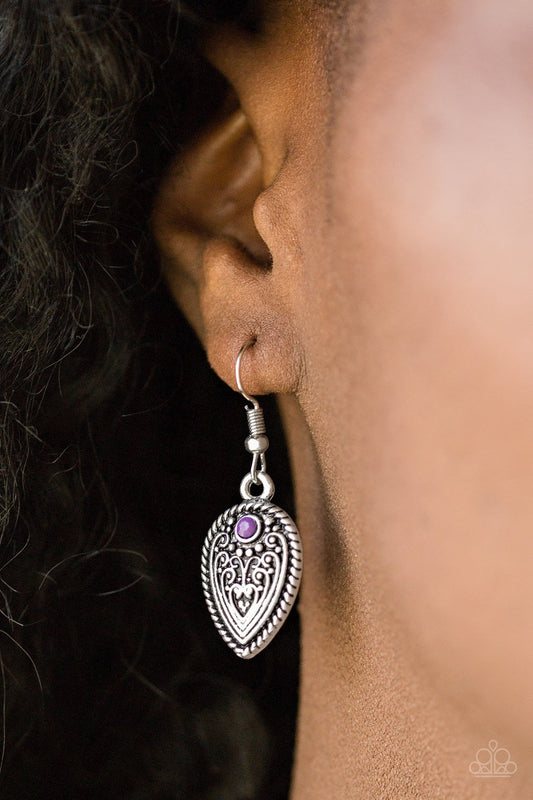 Distance Pasture - purple - Paparazzi earrings