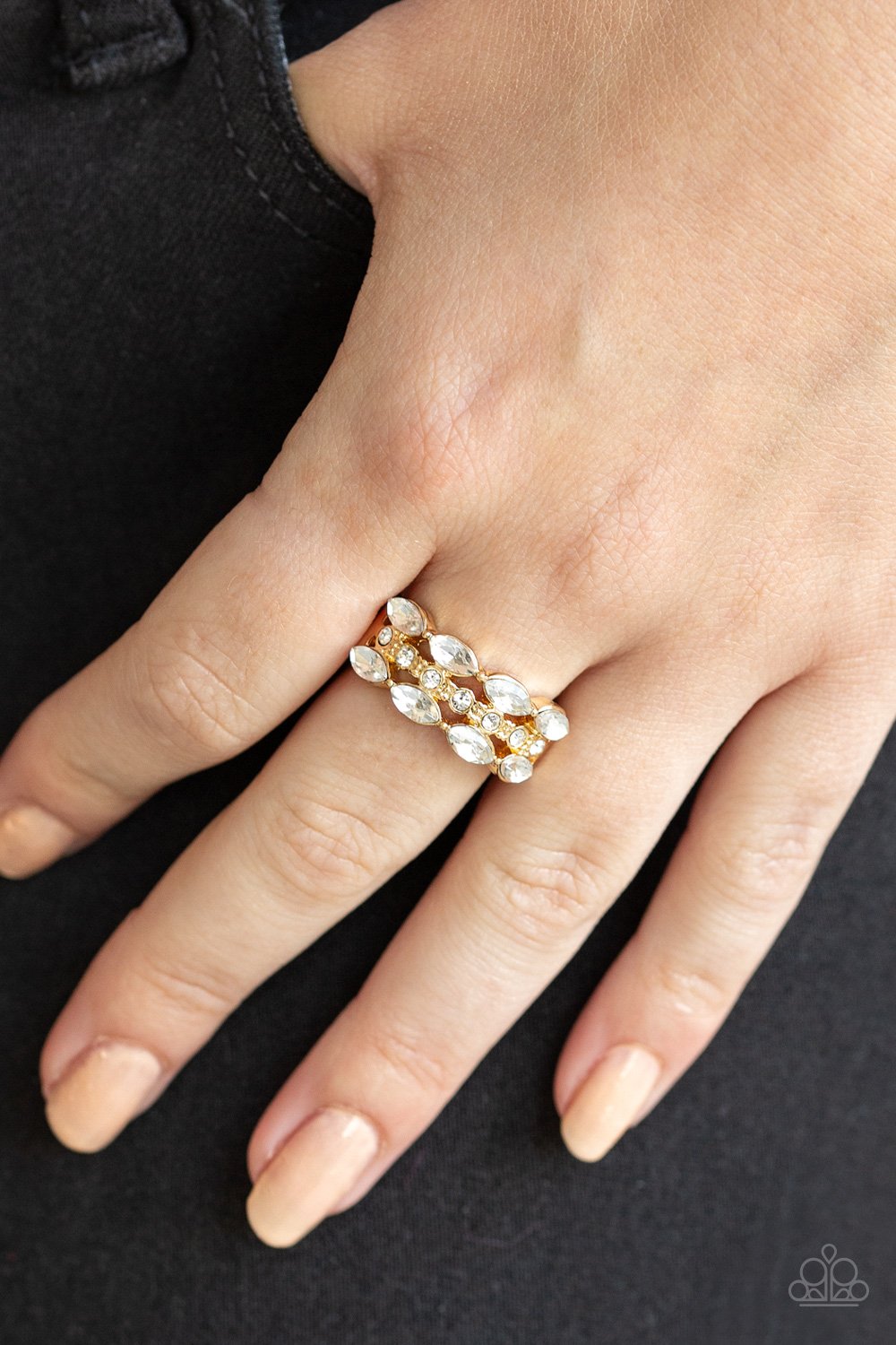 Distractingly Demure-gold-Paparazzi ring