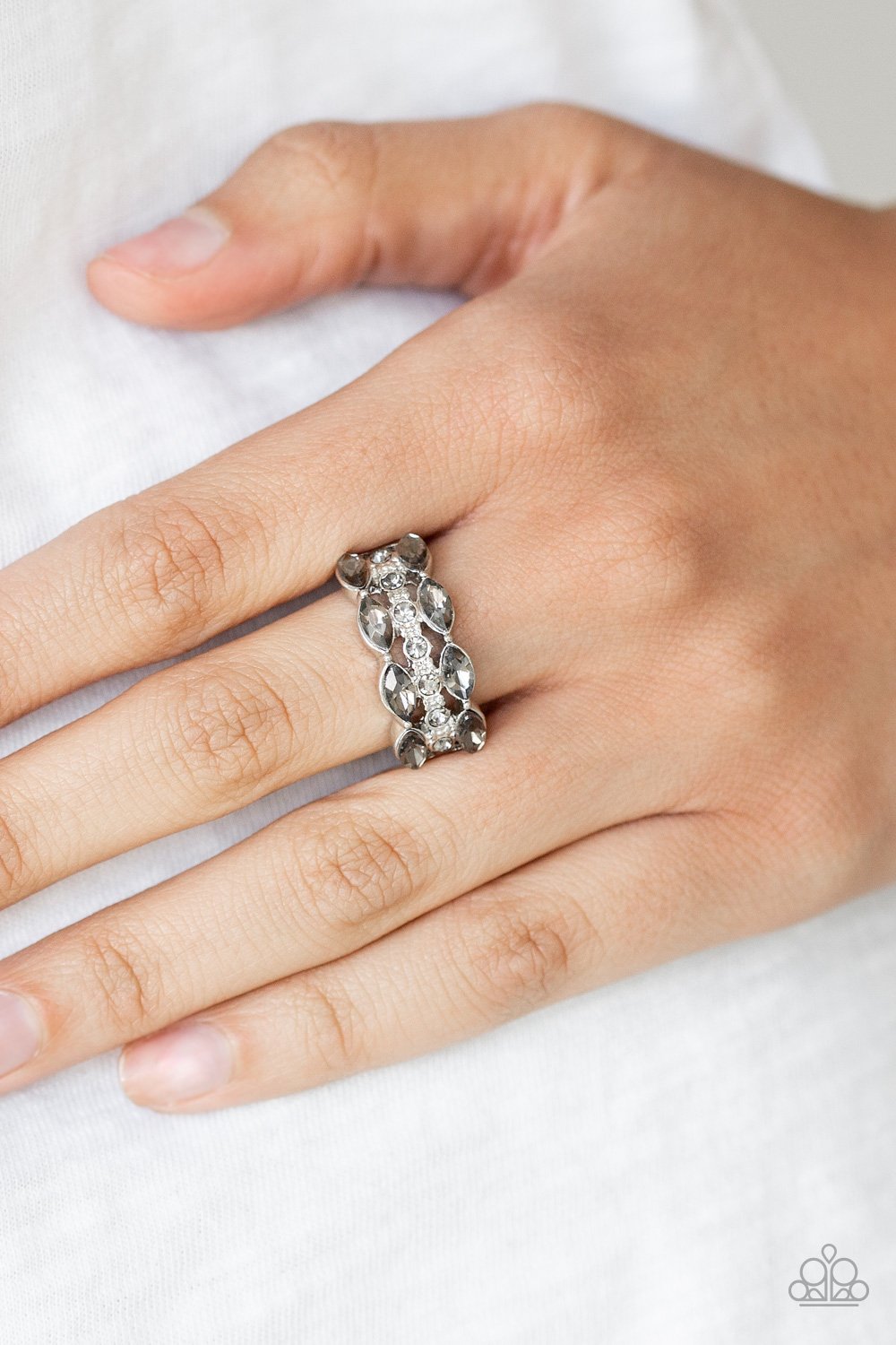 Distractingly Demure-silver-Paparazzi ring