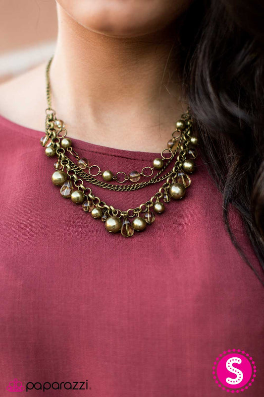 Diva Dramatics - Brass - Paparazzi necklace