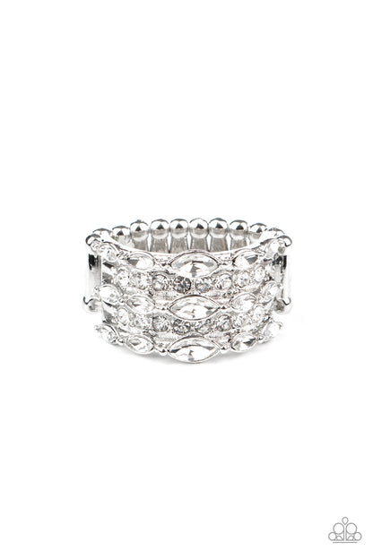 Diva Diadem - white - Paparazzi ring – JewelryBlingThing