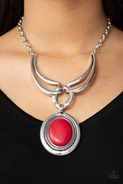 Divide and Ruler-red-Paparazzi necklace