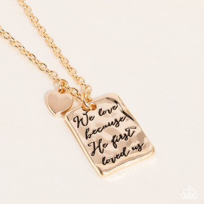 Divine Devotion - gold - Paparazzi necklace
