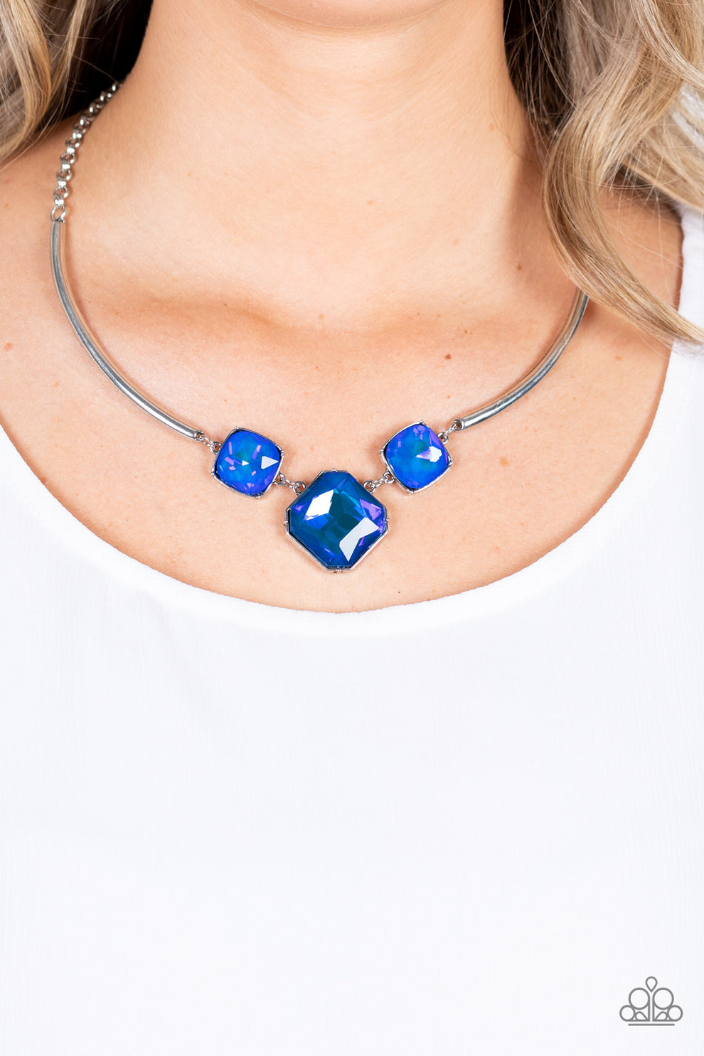 Divine IRIDESCENCE blue Paparazzi necklace JewelryBlingThing