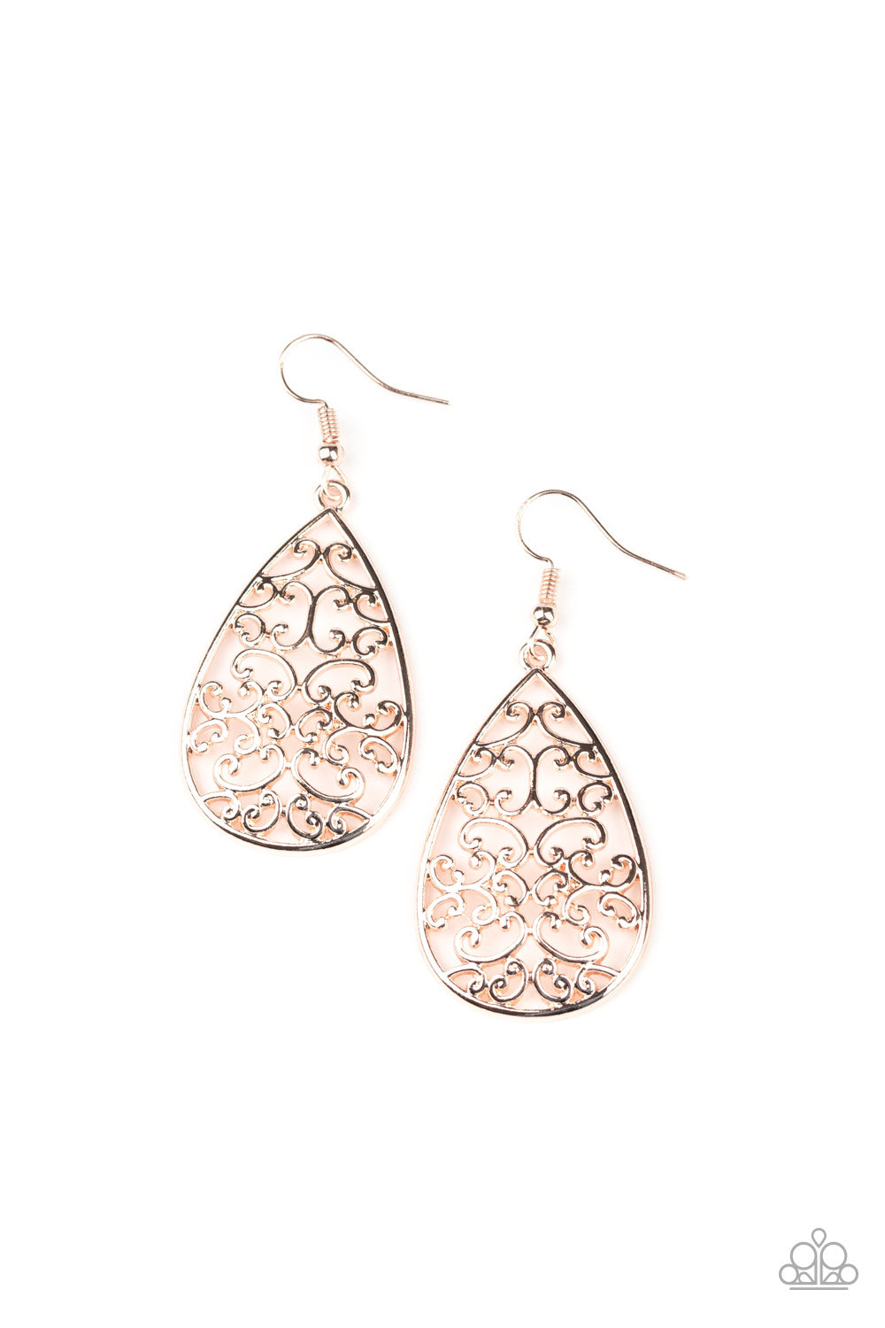 Divine Vine - rose gold - Paparazzi earrings