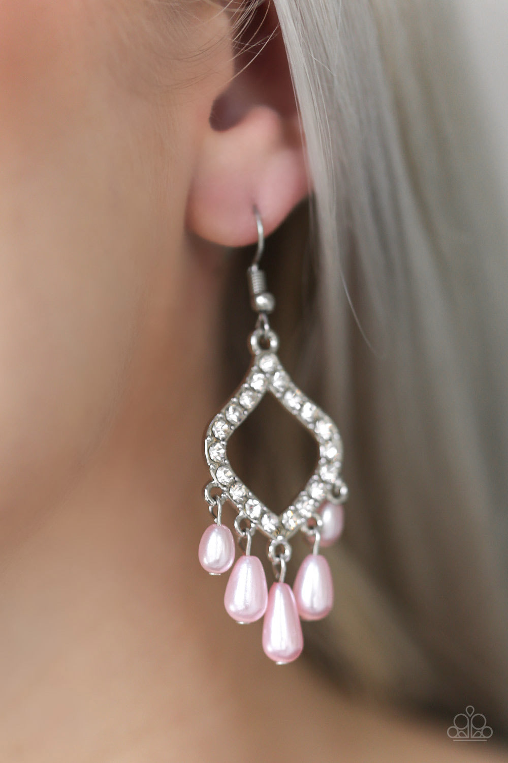 Divinely Diamond - pink - Paparazzi earrings