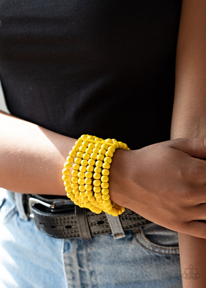 Diving in Maldives - yellow - Paparazzi bracelet