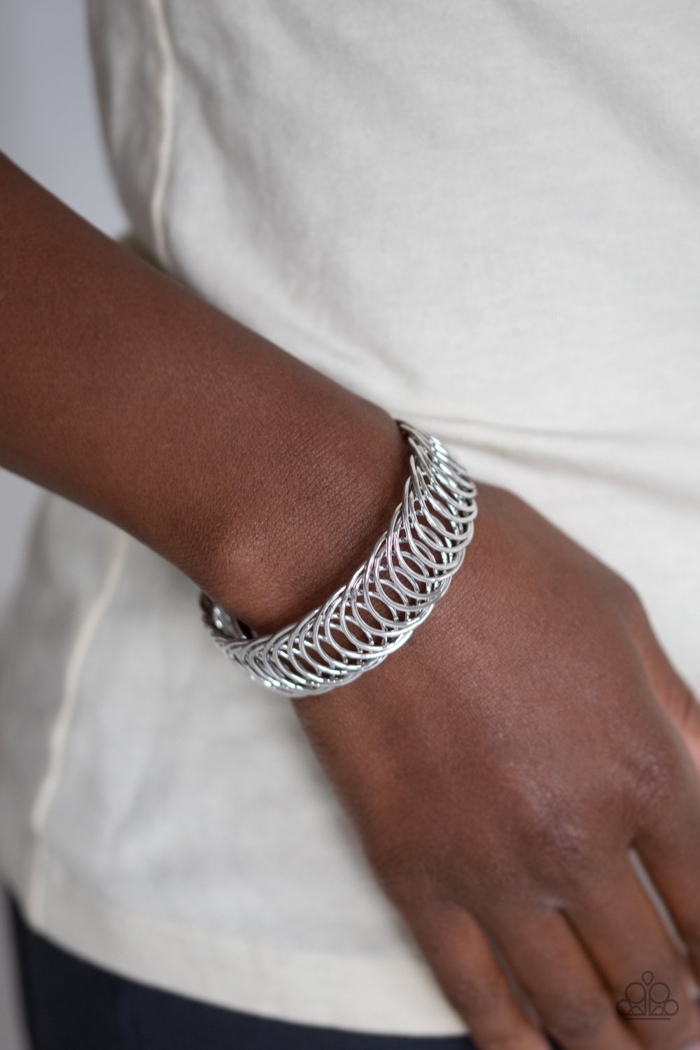 Dizzingly Demure-silver-Paparazzi bracelet