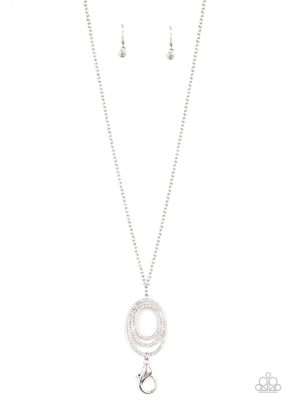 Dizzying Dazzle - white - Paparazzi LANYARD necklace