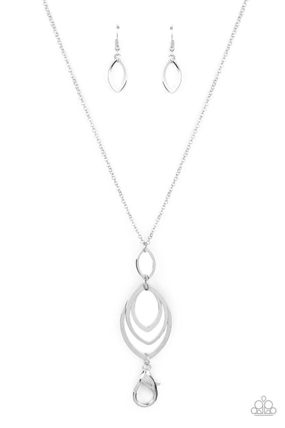 Dizzying Definition - silver - Paparazzi LANYARD necklace